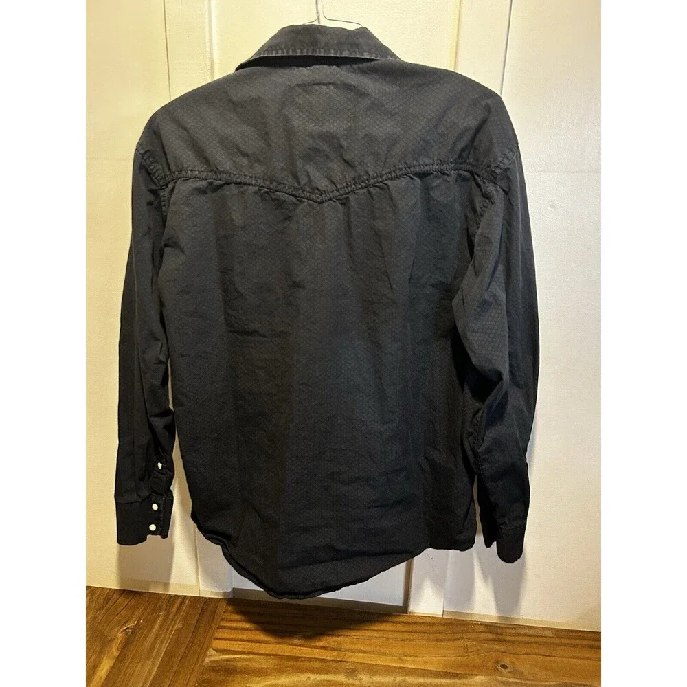 Rafter C Cowboy Collection Men’s Pearl Snap Shirt Black Size Large Western Style - Picture 6 of 10